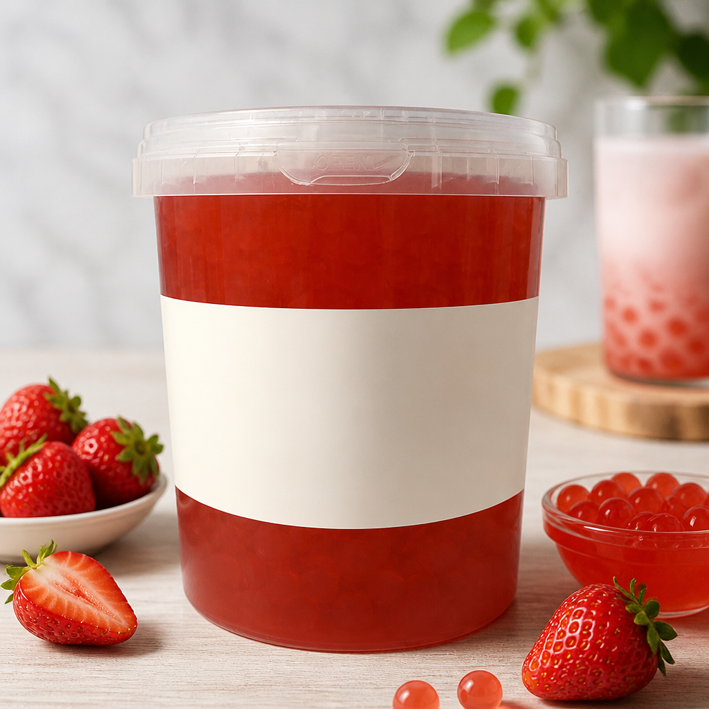 900g Commercial Strawberry Popping Boba Topping for drinks