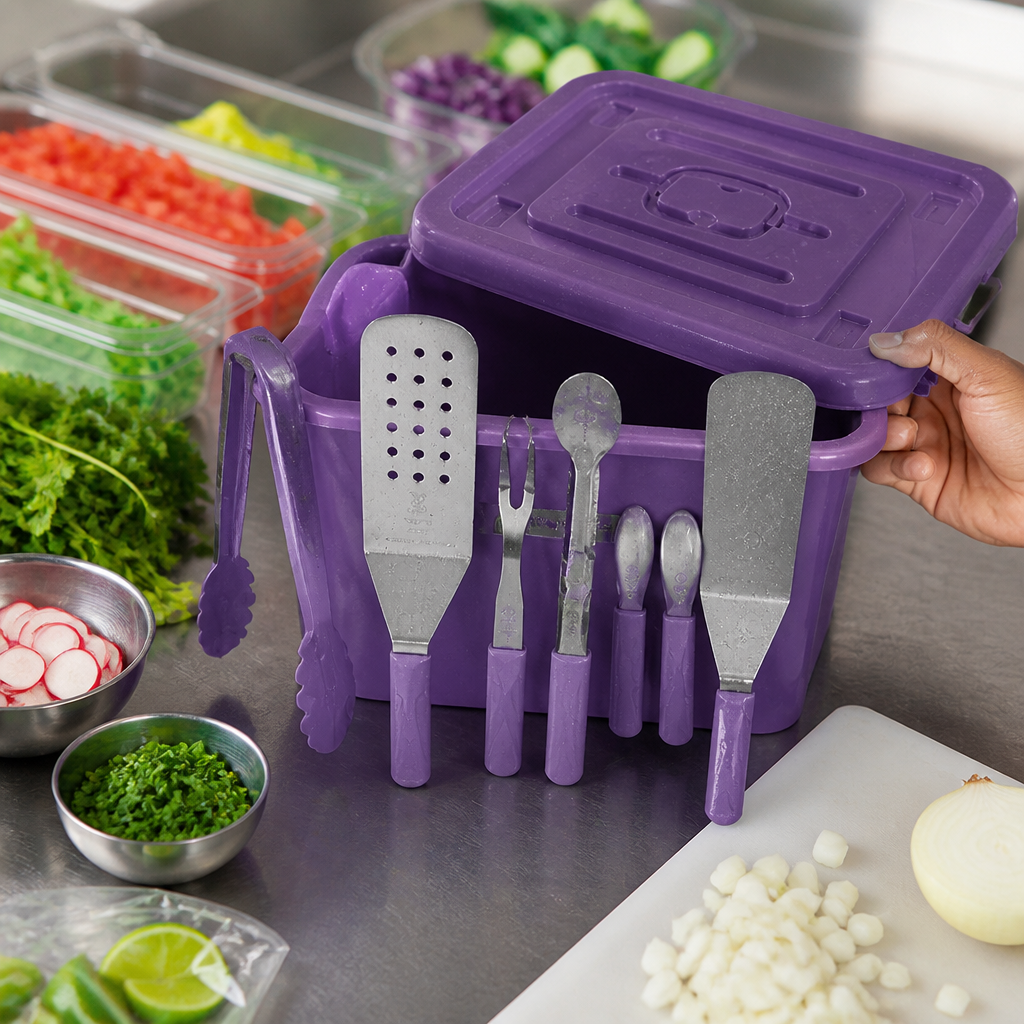 Commercial Santoku Knife Allergen Safety Kit with Storage Box