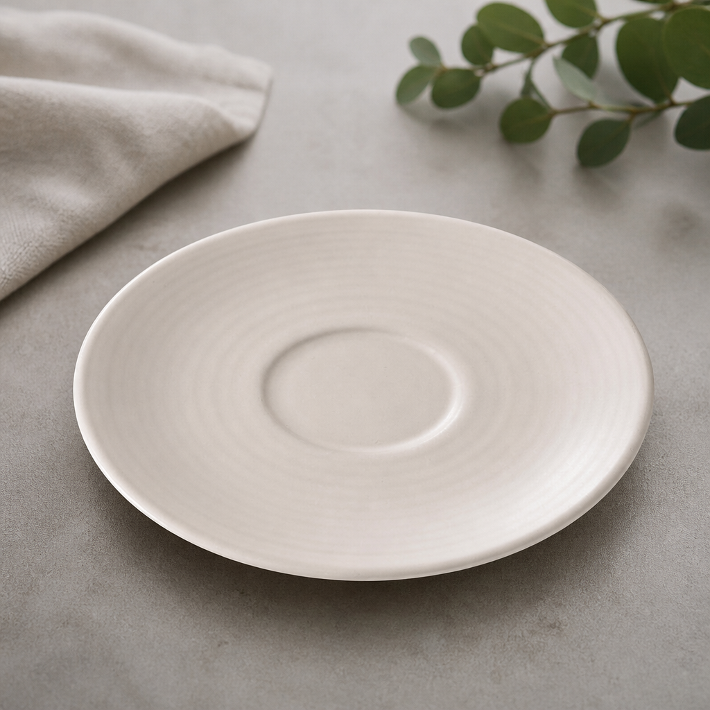 Pearl stoneware saucers 162mm vitrified – pack of 6