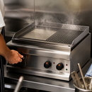 Commercial Half Ribbed Electric Griddle 600mm Dual Zone