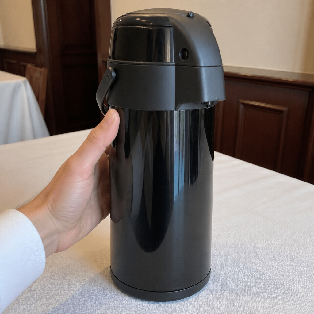 5L Commercial Stainless Steel Pump Action Airpot in Black
