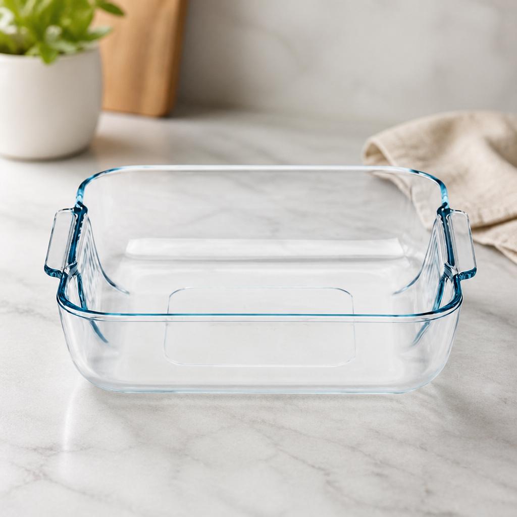 2 Ltr Commercial Glass Roasting Dish 210mm Microwave Safe