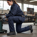 Premium Heavy Duty Combat Style Kneepad Trousers Long Leg in Navy with Multi-Functional Pockets for Versatile Use