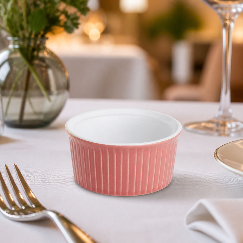Commercial 70ml Red Souffle Dishes Ramekins - 12 Pack
