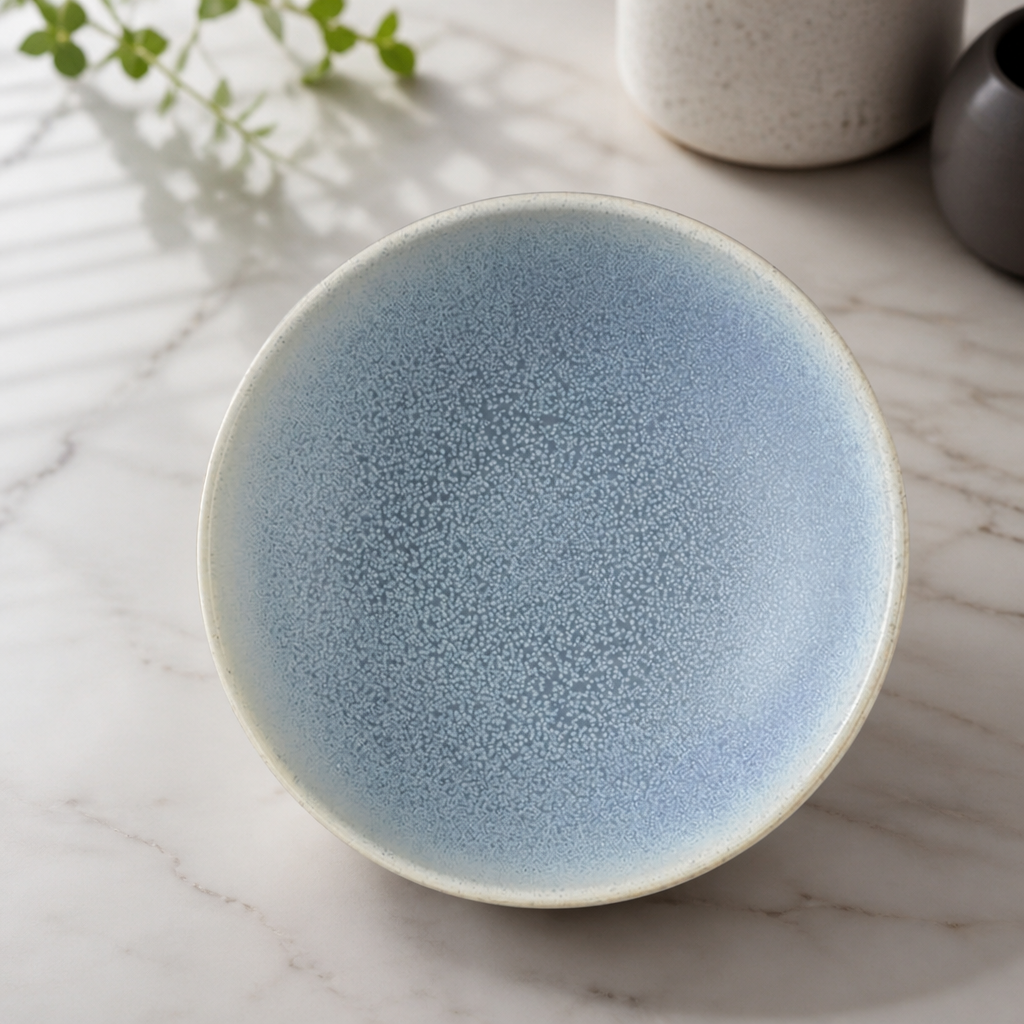 Commercial Rice Bowls 180mm Blue Reactive Glaze 6 Pack