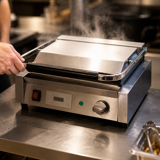 Extra Large Commercial Ribbed Plate Contact Grill 2.5kW