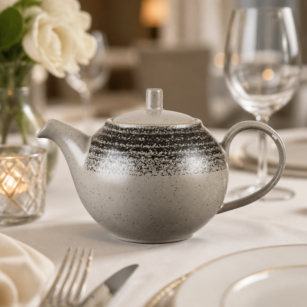 Commercial Vintage Teapot 426ml Charcoal Black 4 Pack