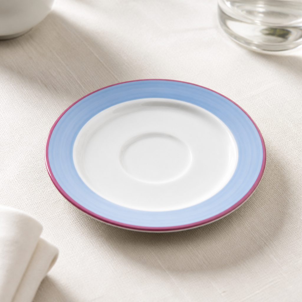 150mm Commercial Blue Saucers - 200ml Capacity (36 Pack)