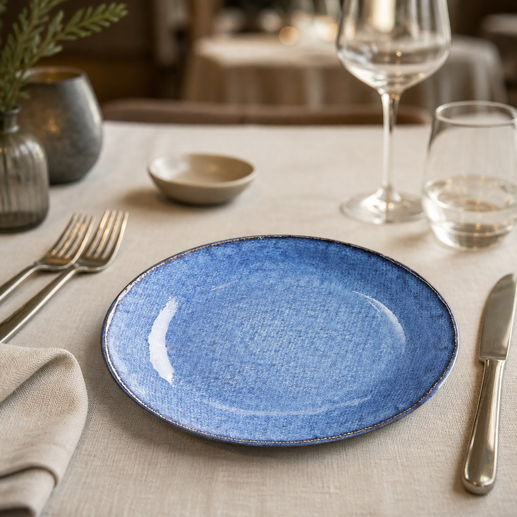 Commercial Porcelain Salad Bowls 220mm Denim Blue 6 Pack