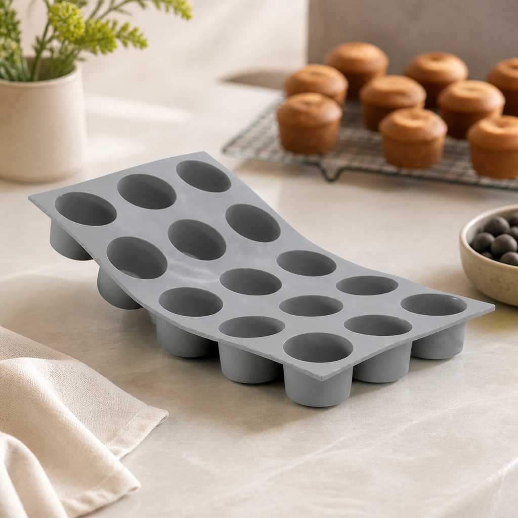 Commercial Silicone Mould for Mini Muffins 15 Cup Capacity
