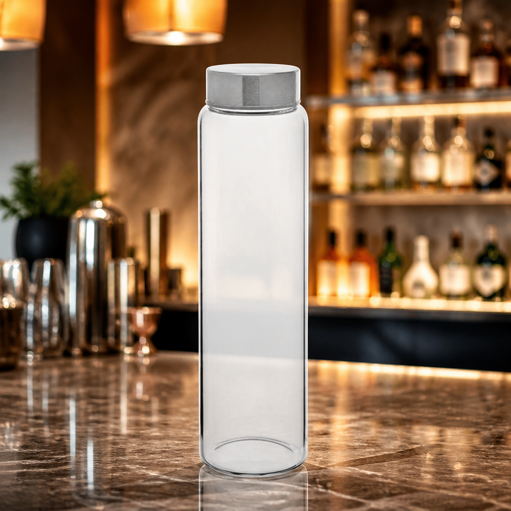 1Ltr Glass Water Bottles - Commercial Lidded Beverage Dispenser