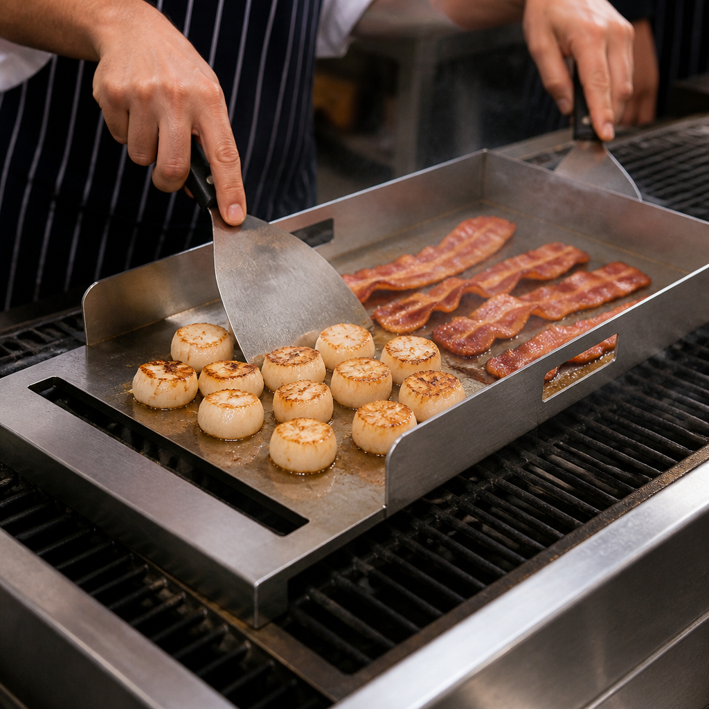 Commercial Griddle Plate 390mm Wide Stainless Steel Divider