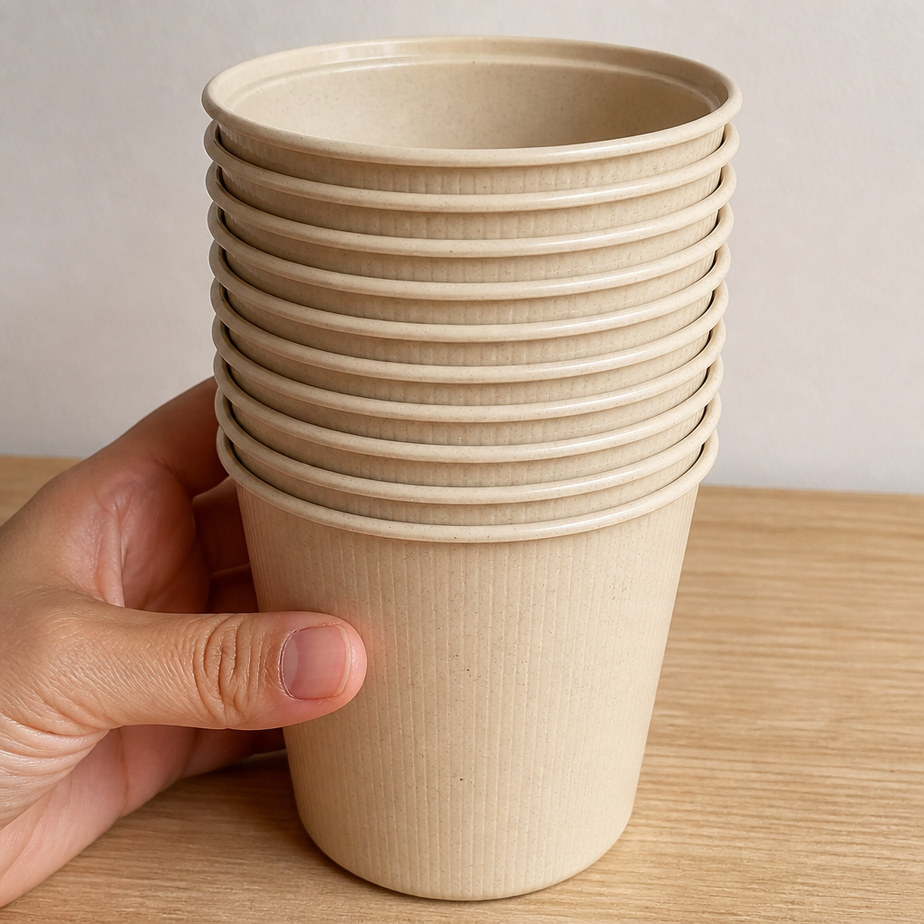 Commercial reusable cups 250ml leak-proof beige 264 pack