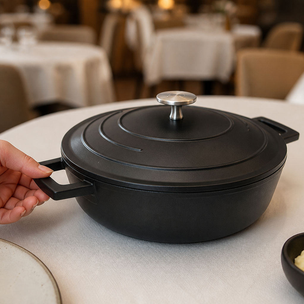 Commercial Cast Aluminium Shallow Casserole Dish 2.5Ltr