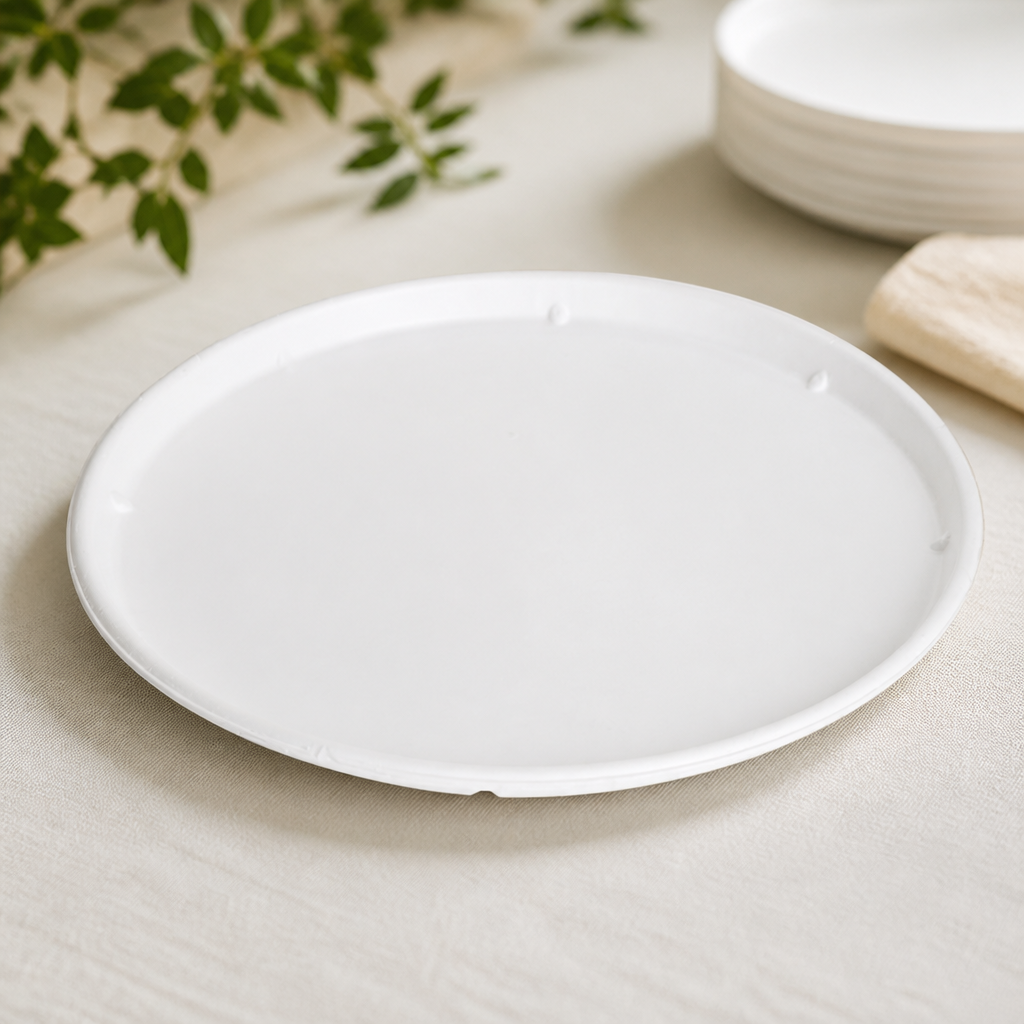 Commercial Compostable Bagasse Round Plates 304mm 50 Pack