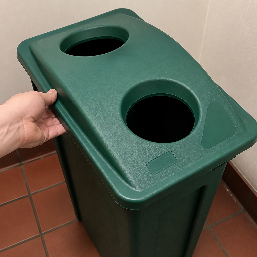 Commercial Bin Green Lid 70mm High Polyethylene