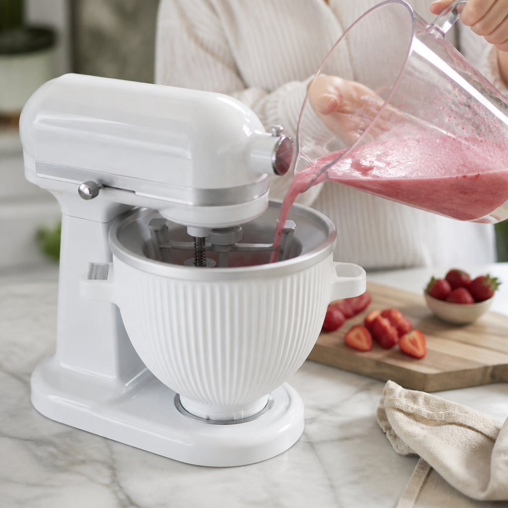 1.9L Commercial Ice Cream Maker Attachment for Mixers