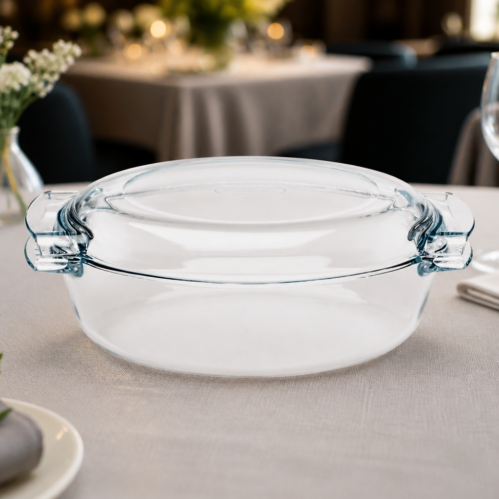 4.5L Commercial Glass Casserole Dish for Ovens and Microwaves