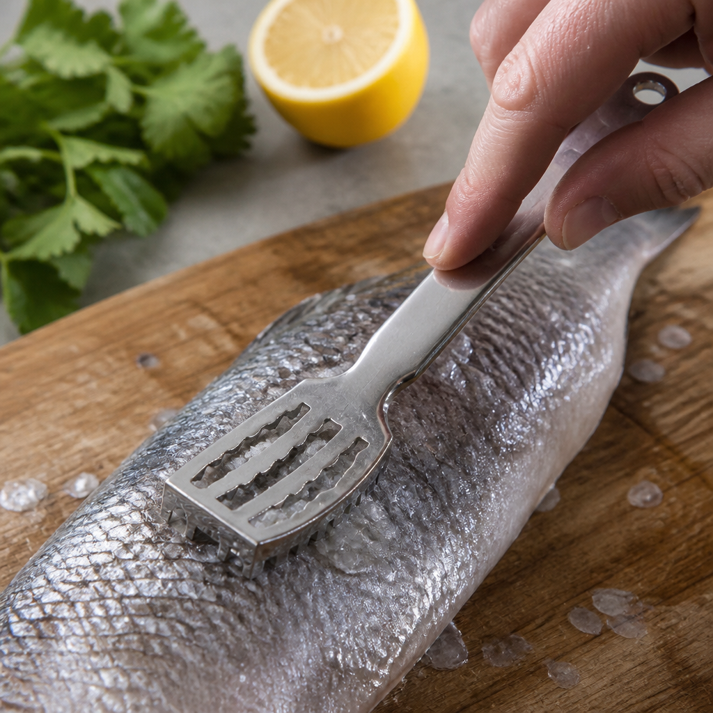Lightweight aluminium commercial fish descaler tool
