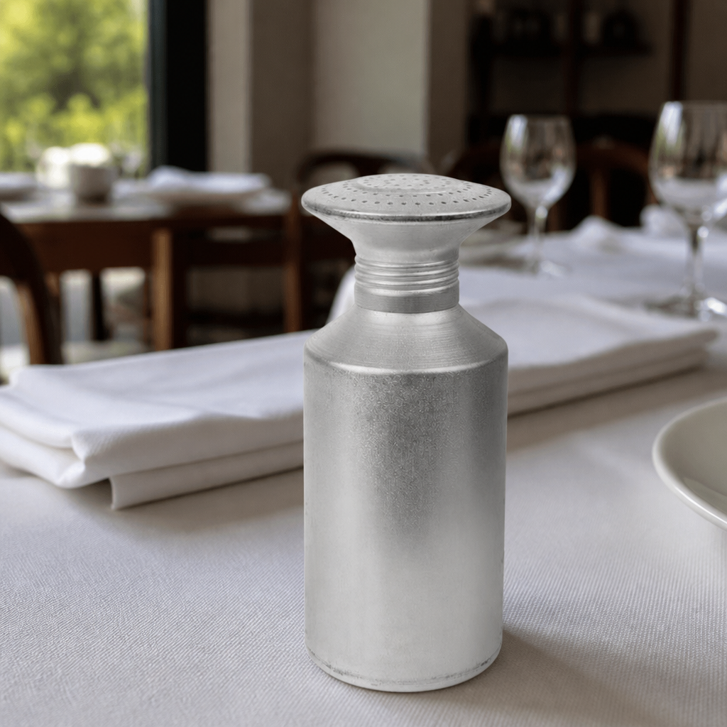 Commercial Aluminium Salt Shaker 175mm height silver finish