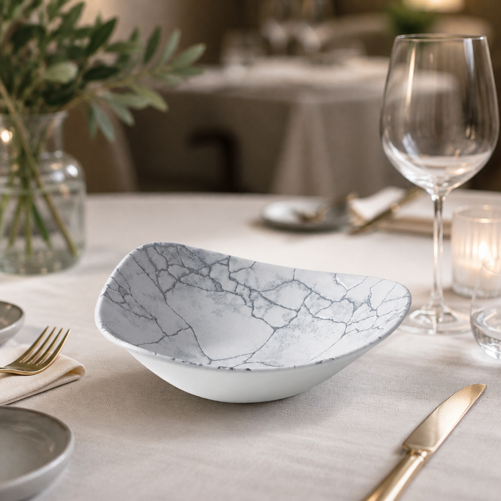 Commercial Kintsugi Pearl Grey Bowls 228mm - 12 Pack