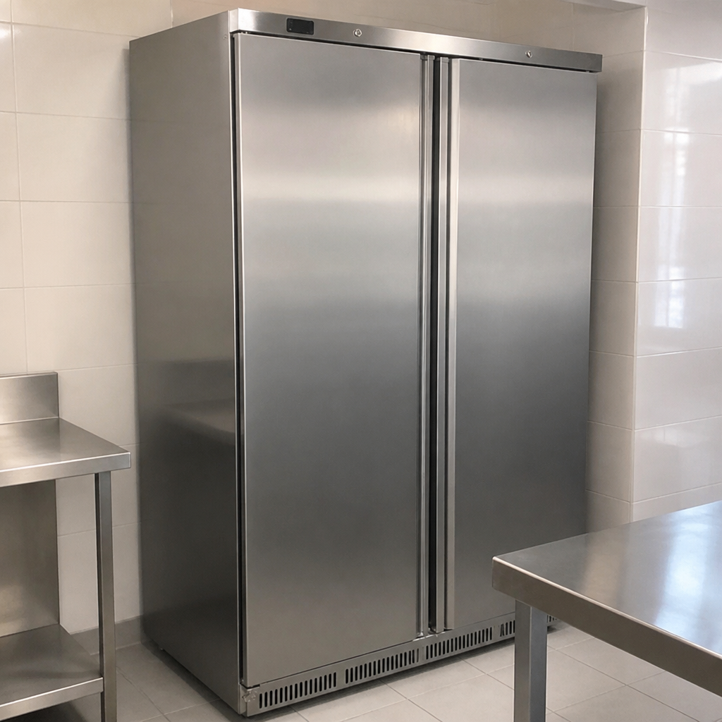 Commercial Double Door Fridge 744Ltr Stainless Steel