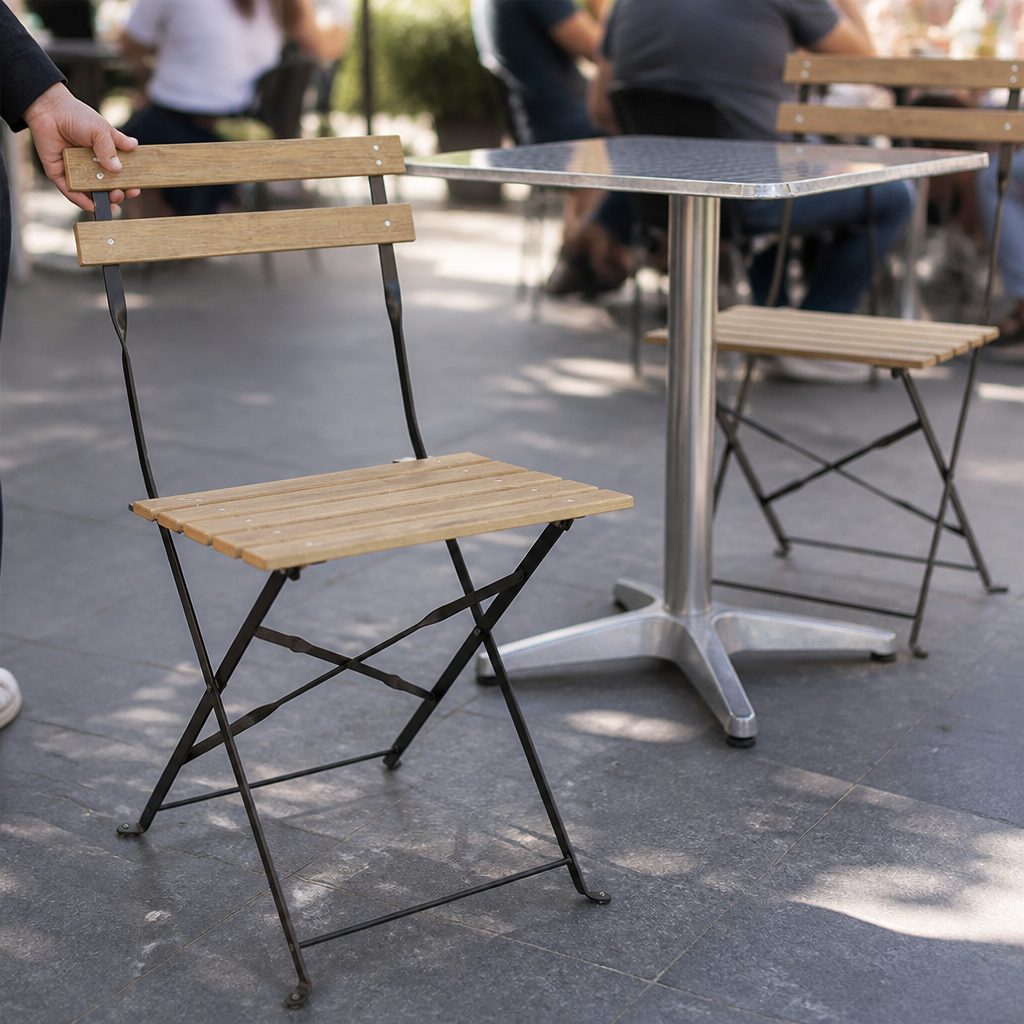 Commercial wood effect folding chairs 2 pack