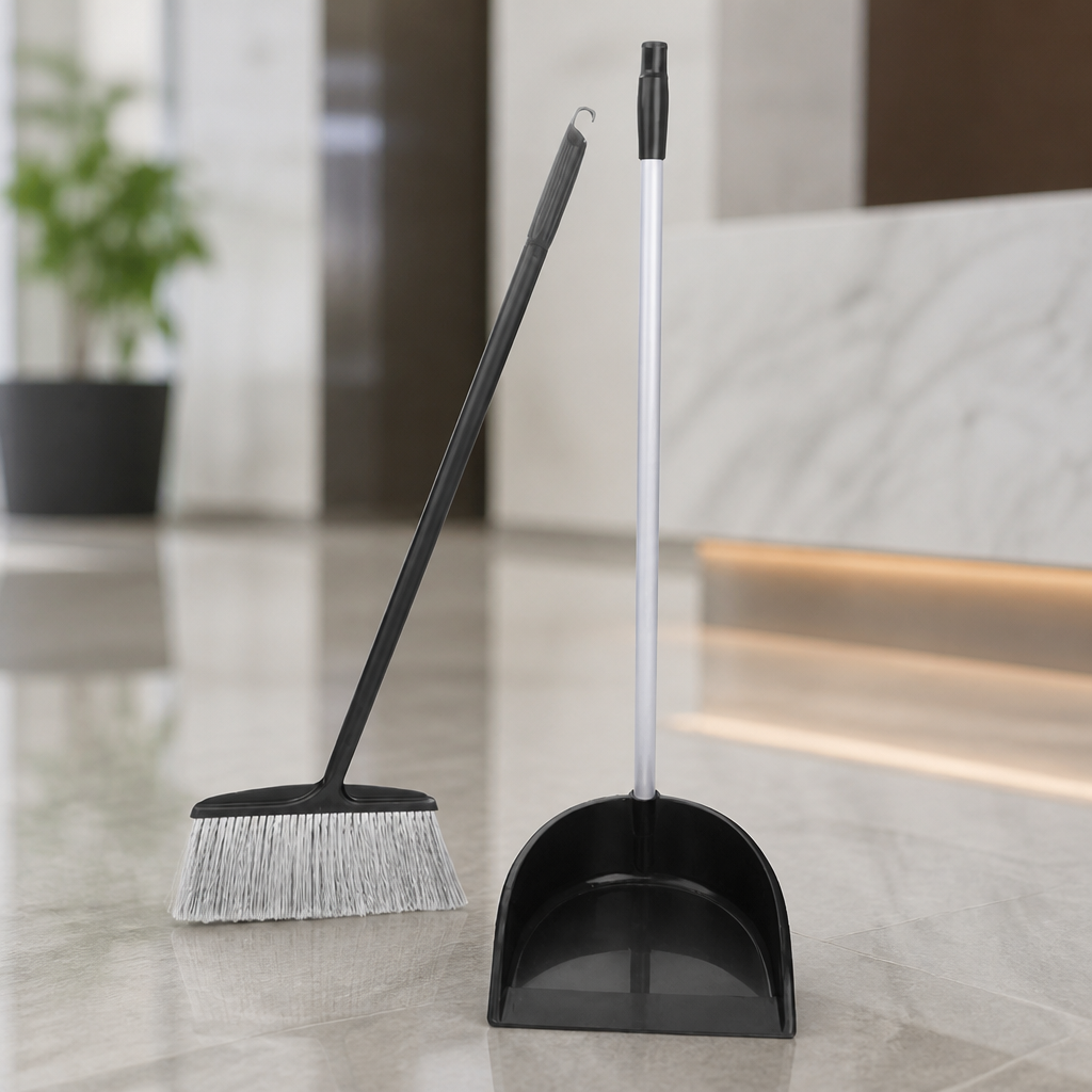 Light Duty Lobby Pan and Brush Set for Commercial Cleaning