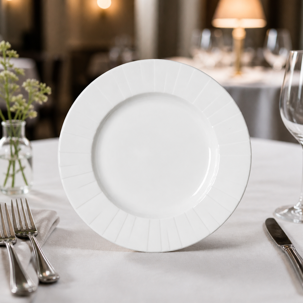 Commercial Mid Rim Plates 230mm - 24 Pack with durable glaze