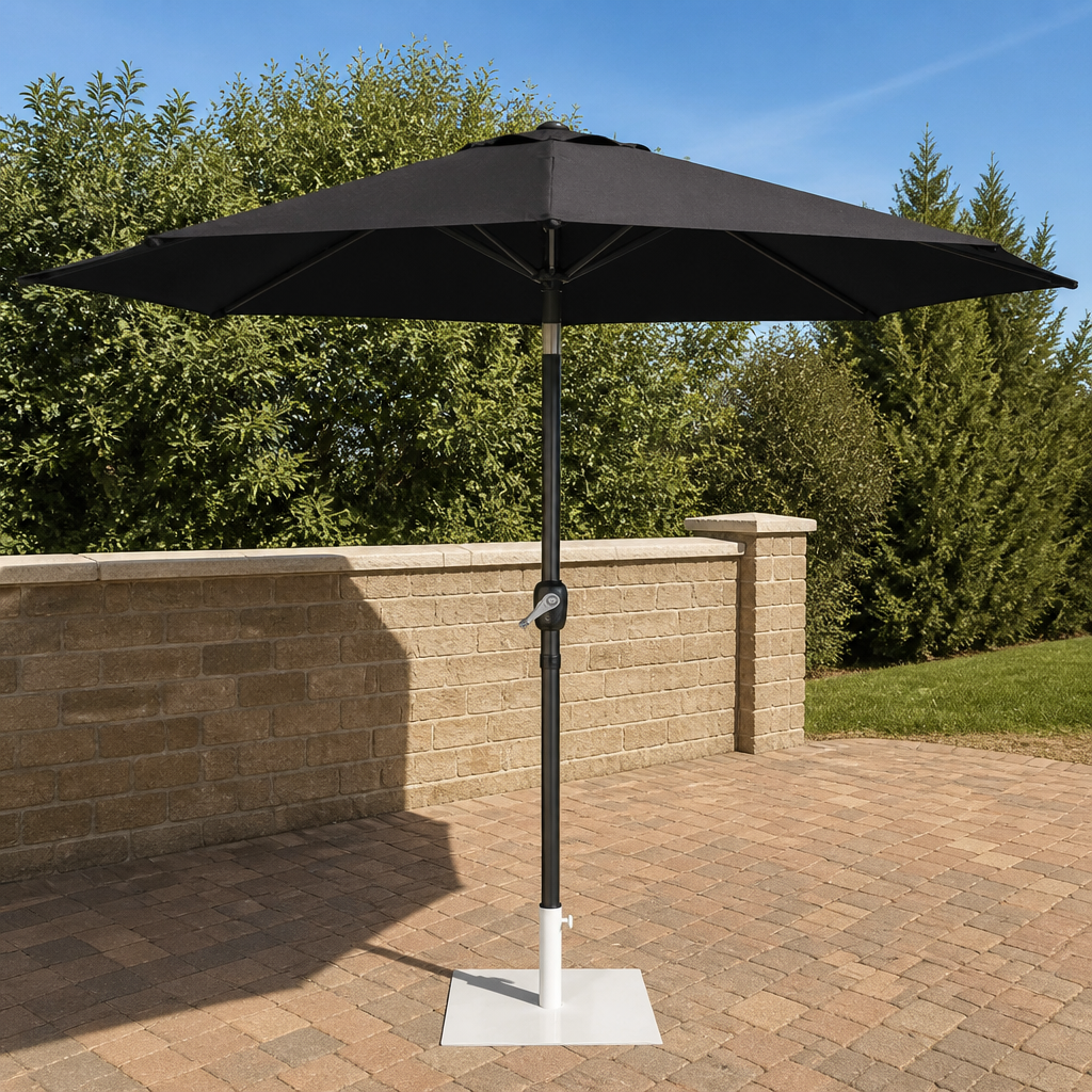 3m Round Commercial Parasol with Crank Handle and Tilt Mechanism