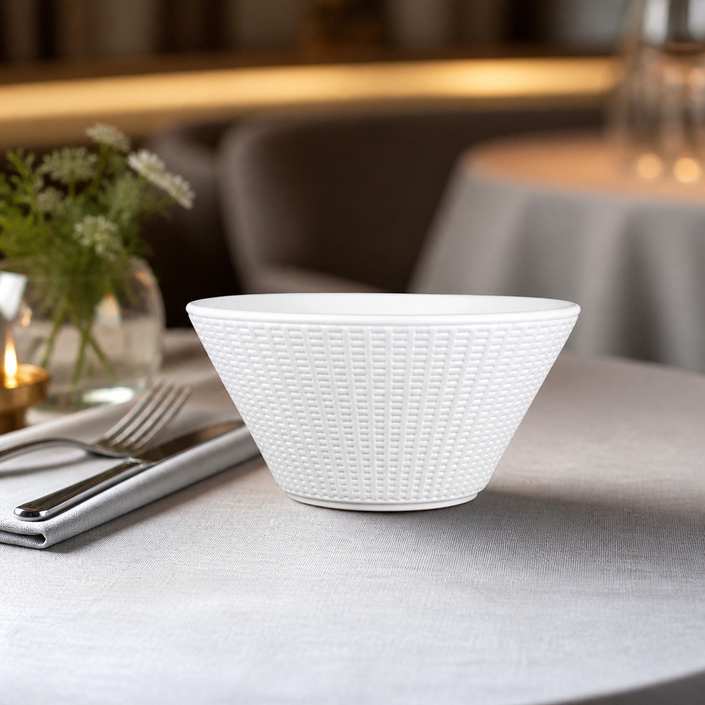 Set of 12 130mm commercial alumina ceramic bowls