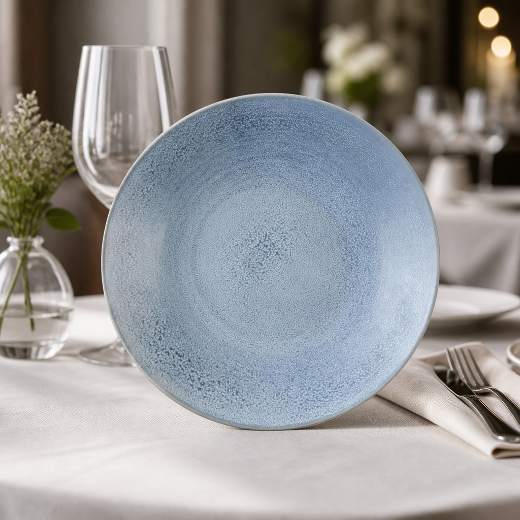 Commercial Deep Plates 280mm Reactive Glaze Blue 4 Pack