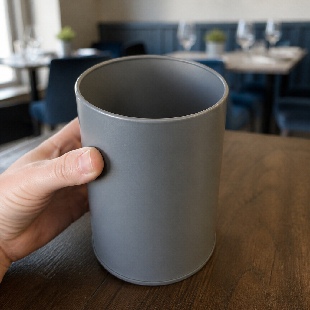 Commercial Galvanised Utensil Tin 1.37L in grey