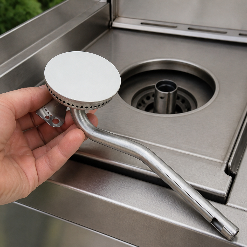 Commercial side burner component for 4 burner gas barbecue