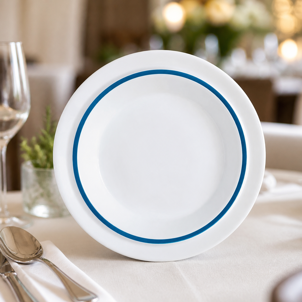 Commercial soup dishes 230mm blue 12 pack for care homes
