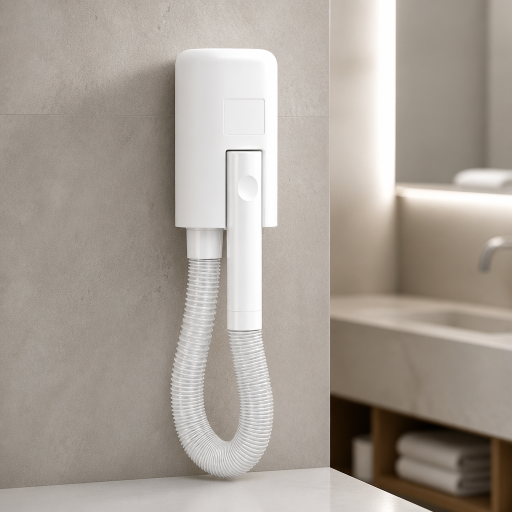 Compact Wall-Mounted Commercial Hair Dryer 1400W