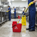 Premium 15 Litre Mop Bucket with High Profile Wringer and Wet Floor Warning Sign
