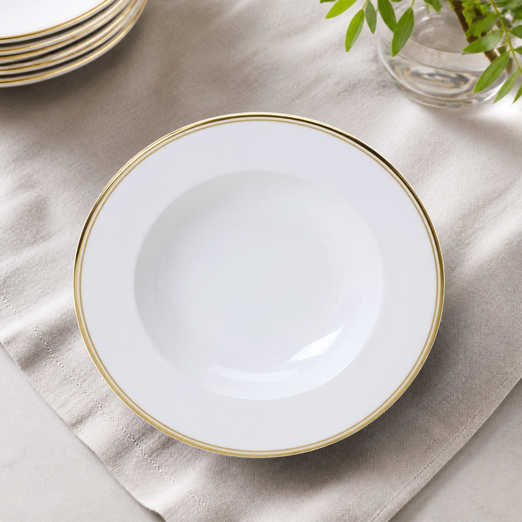 Commercial Burnished Gold Rim Bowls 220mm - 12 Pack
