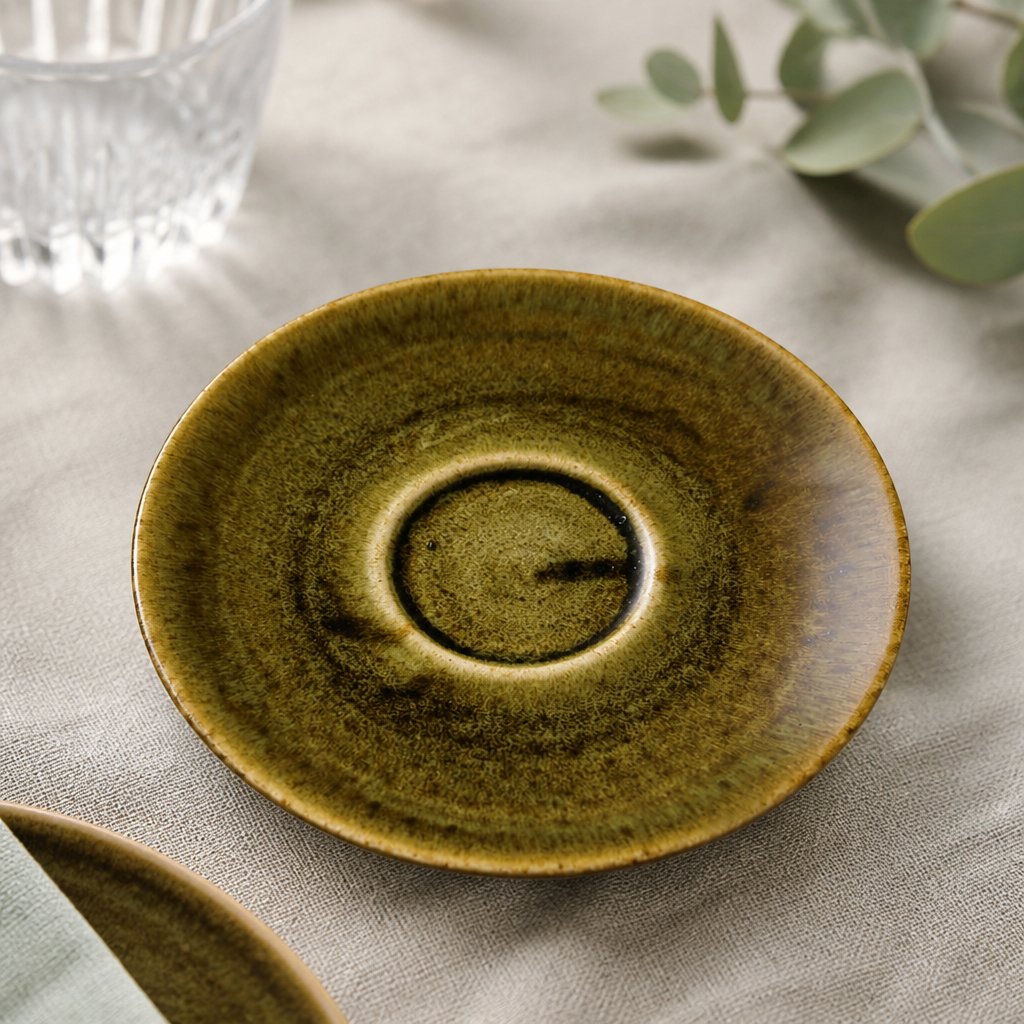 Commercial Olive Saucers 6.25" Super Vitrified Porcelain 12 Pack