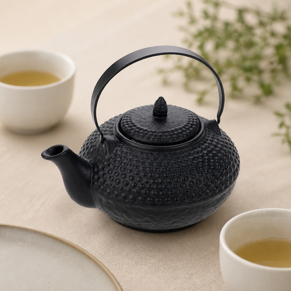 Commercial Oriental Hobnail Teapot 850ml Black Porcelain