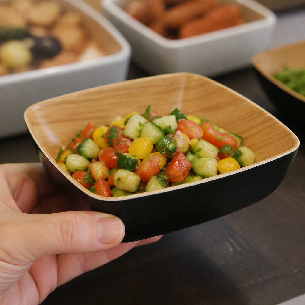 165mm Black Melamine Frida Bowl for commercial catering use
