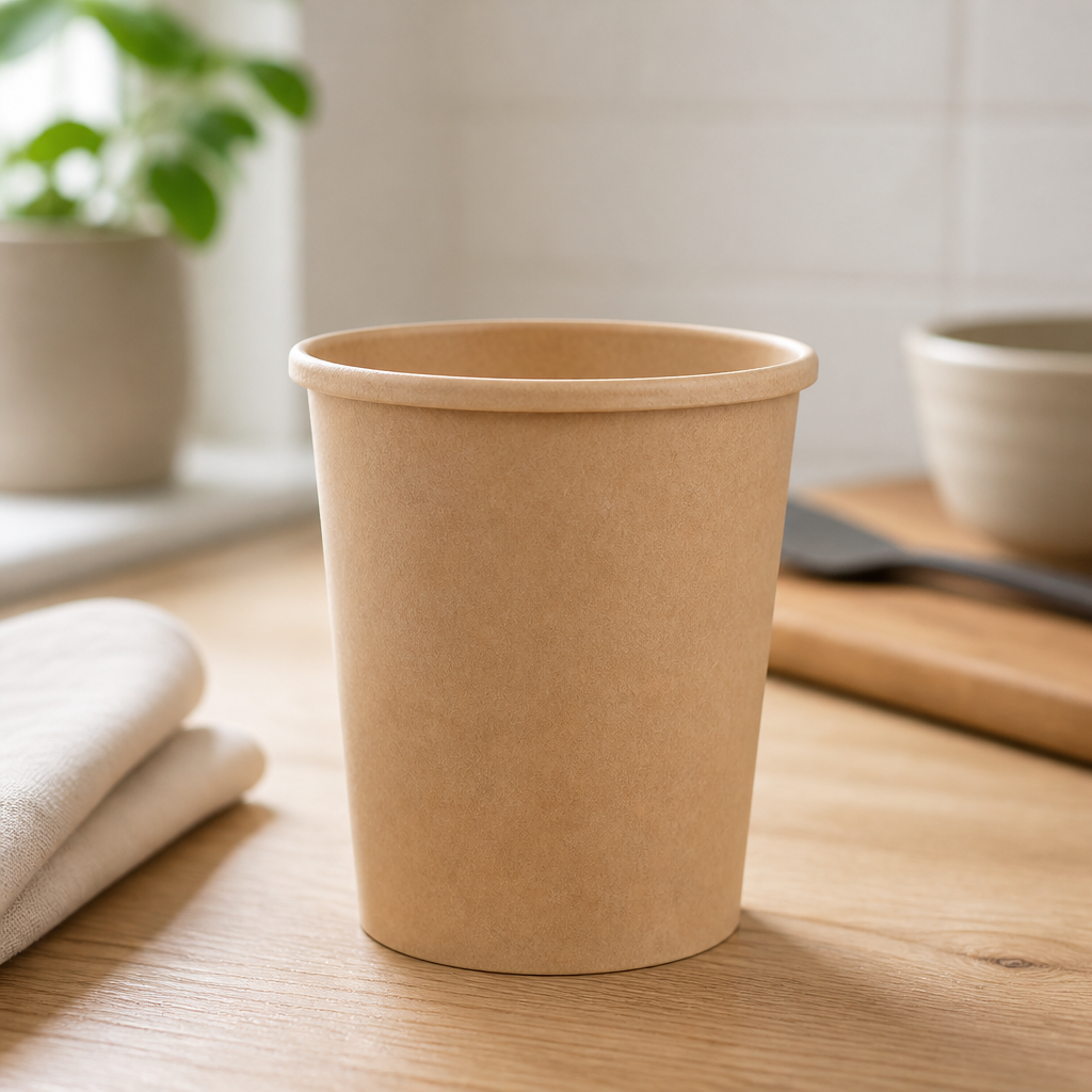 450ml Commercial Recyclable Kraft Microwavable Soup Cups 500 Pack