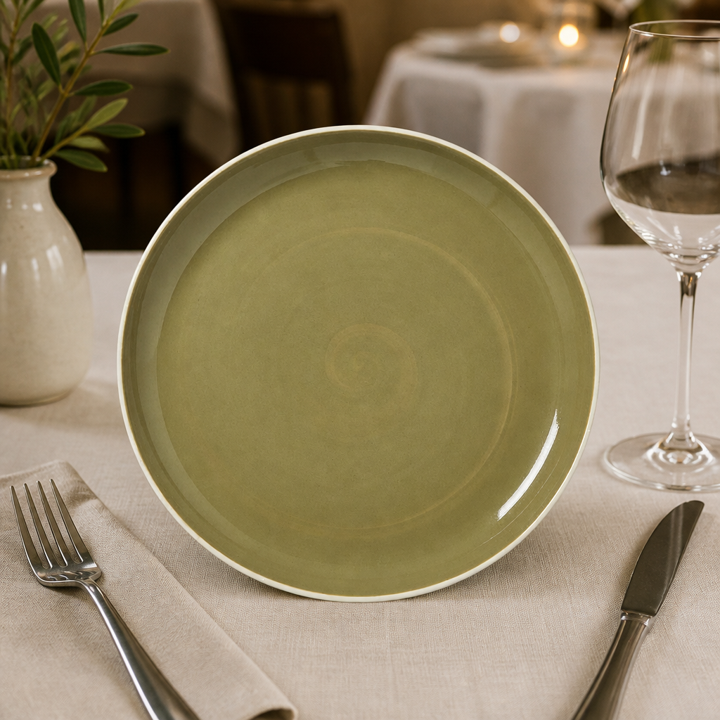 Commercial Coupe Plates 280mm Olive 12 Pack for Hospitality