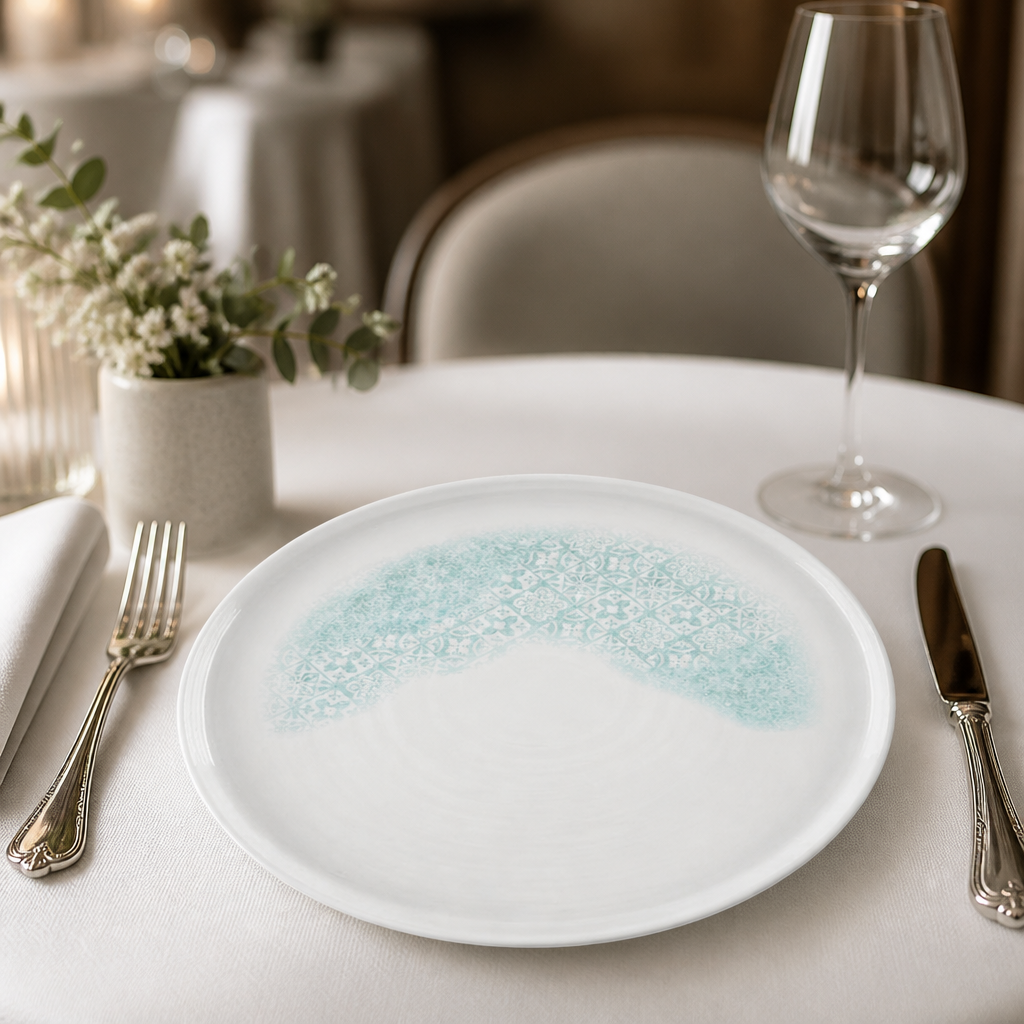 Commercial Walled Plates 260mm Aquamarine 6 Pack