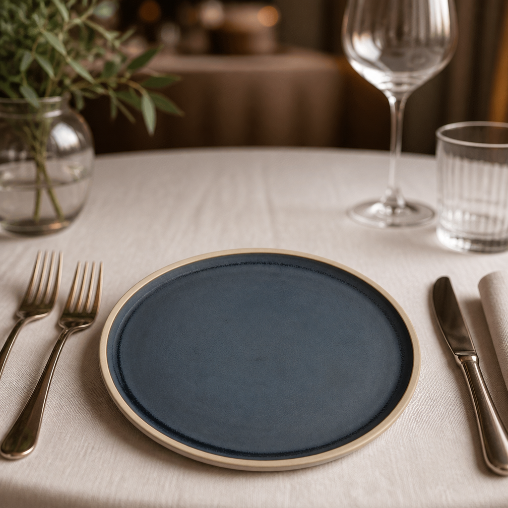 Commercial Canvas Flat Plates Blue Granite 180mm - 6 Pack