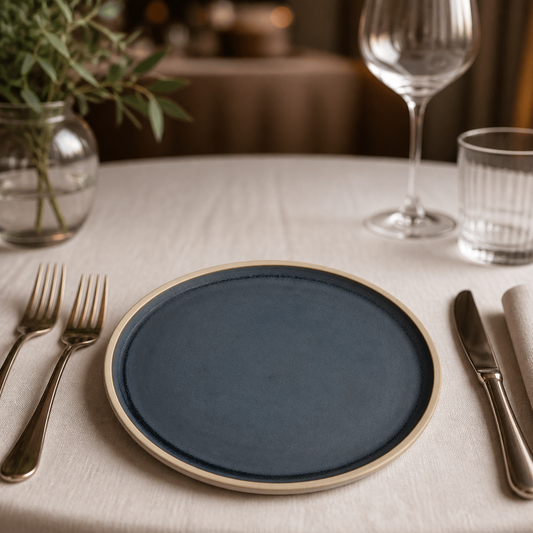 Commercial Canvas Flat Plates Blue Granite 180mm - 6 Pack