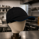 Cool Vent Baseball Cap Black with Blue Trim for Uniforms