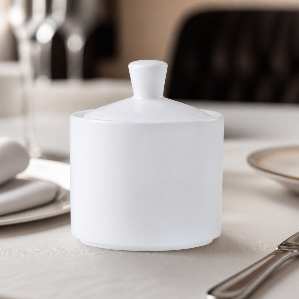 6 pack of commercial sugar bowls in alumina vitrified ceramic