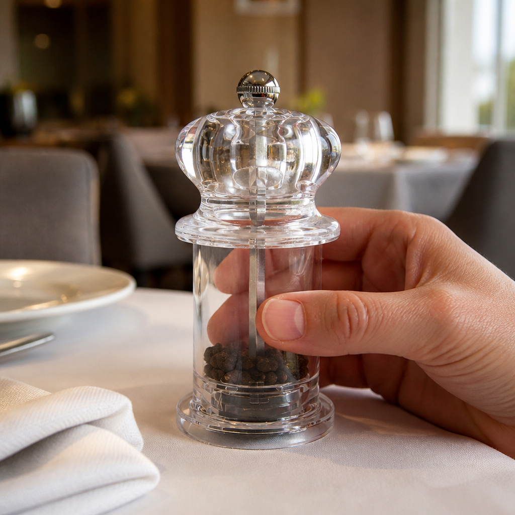 135mm Acrylic Pepper Mill for commercial use