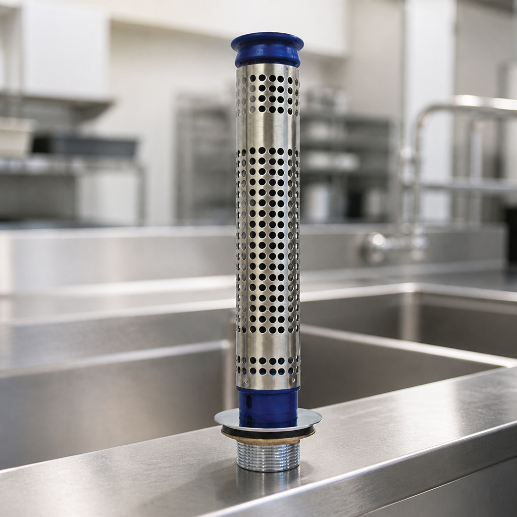 80mm Stand Pipe for 300mm Deep Sink - Commercial Sink Strainer
